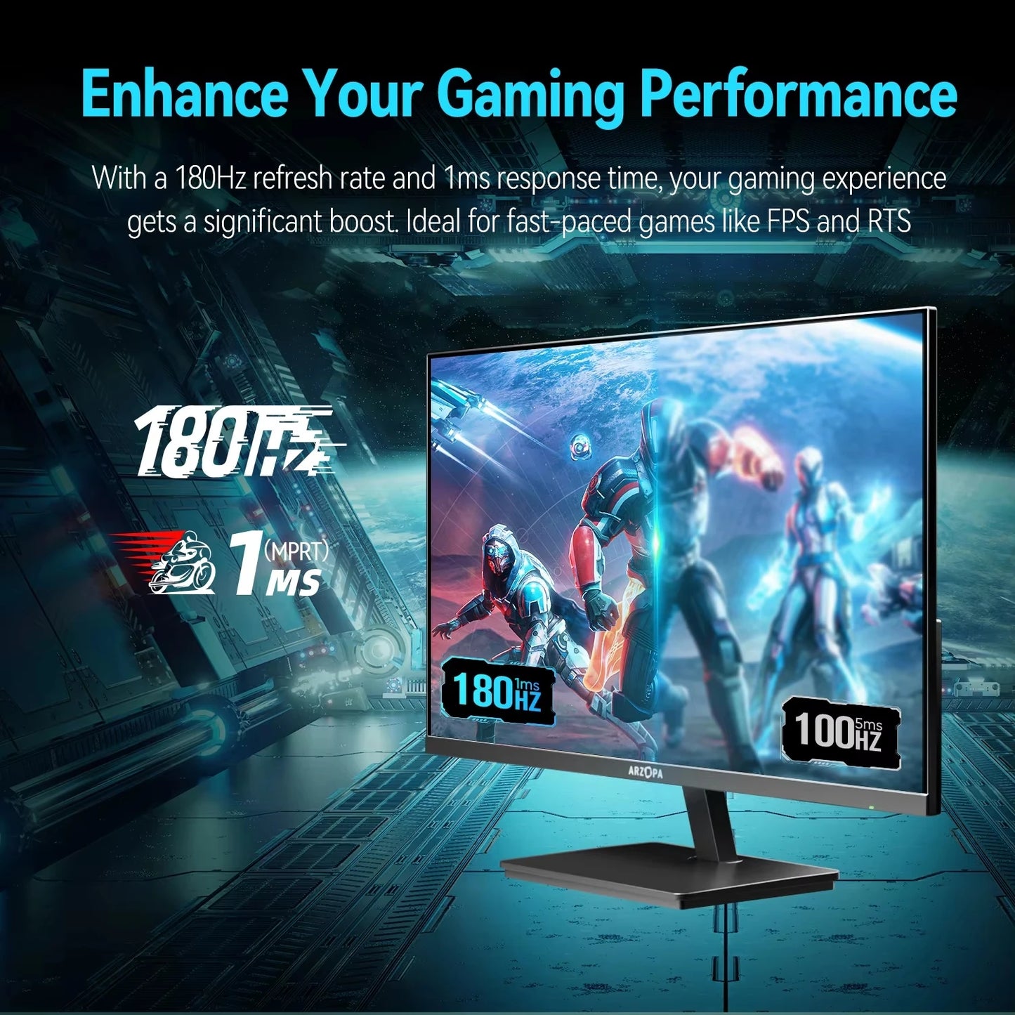 ARZOPA™ 27 inch 180hz gaming monitor QHD